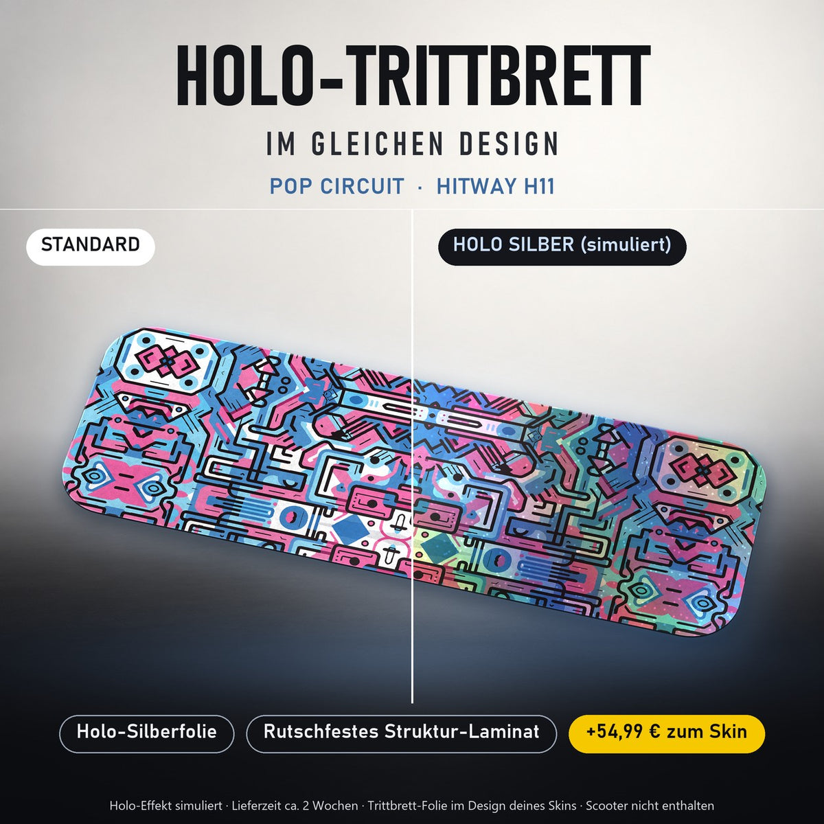 Holo-Trittbrett im gleichen Design – POP CIRCUIT für HITWAY H11, Holo-Effekt simuliert (+54,99 €)