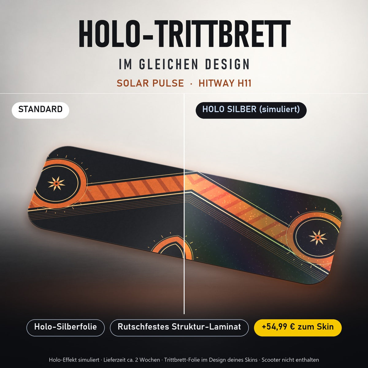 Holo-Trittbrett im gleichen Design – SOLAR PULSE für HITWAY H11, Holo-Effekt simuliert (+54,99 €)