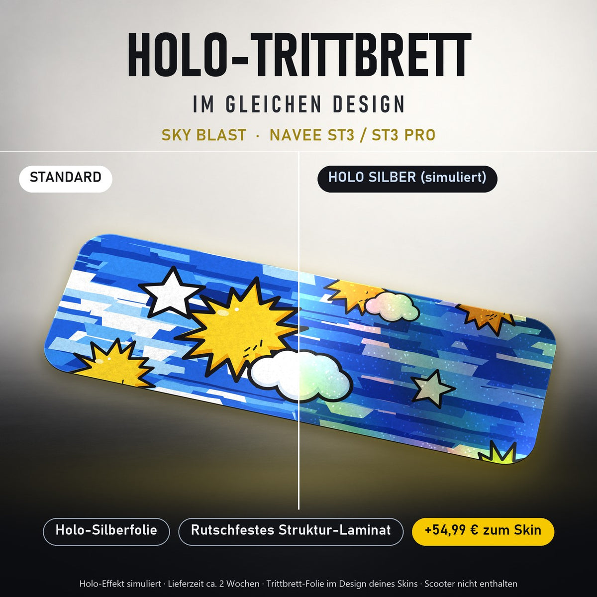 Holo-Trittbrett im gleichen Design – SKY BLAST für NAVEE ST3 / ST3 PRO, Holo-Effekt simuliert (+54,99 €)