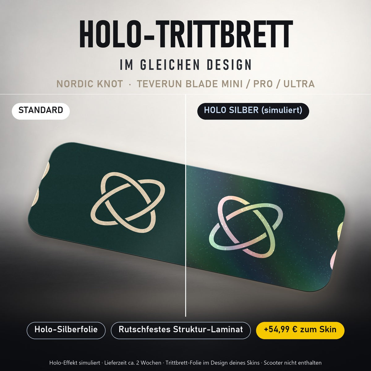 Holo-Trittbrett im gleichen Design – NORDIC KNOT für TEVERUN BLADE MINI / PRO / ULTRA, Holo-Effekt simuliert (+54,99 €)