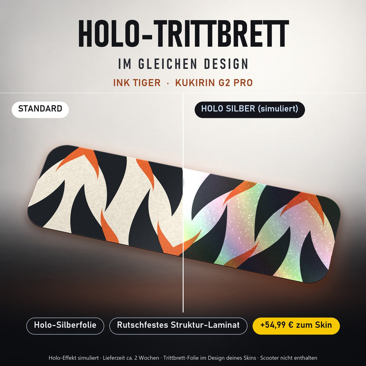 Holo-Trittbrett im gleichen Design – INK TIGER für KUKIRIN G2 PRO, Holo-Effekt simuliert (+54,99 €)