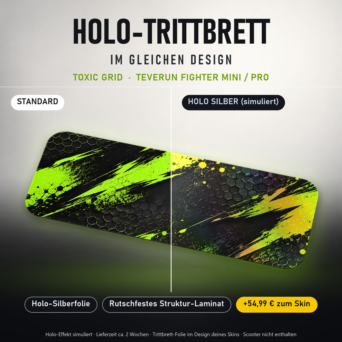 Holo-Trittbrett im gleichen Design – TOXIC GRID für TEVERUN FIGHTER MINI / PRO, Holo-Effekt simuliert (+54,99 €)