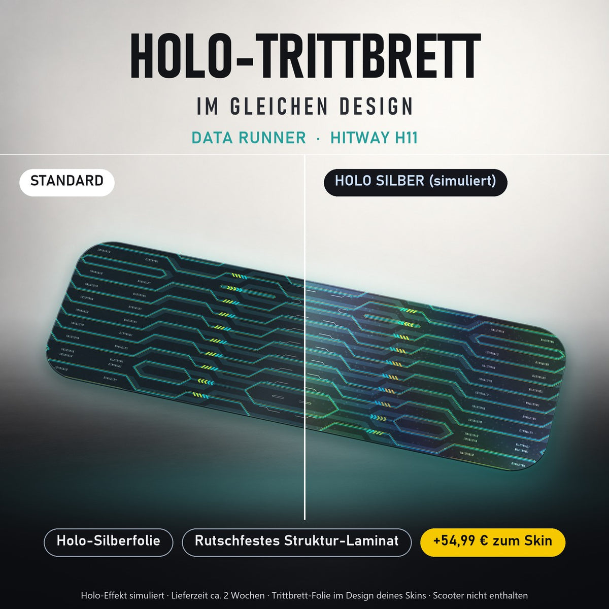 Holo-Trittbrett im gleichen Design – DATA RUNNER für HITWAY H11, Holo-Effekt simuliert (+54,99 €)