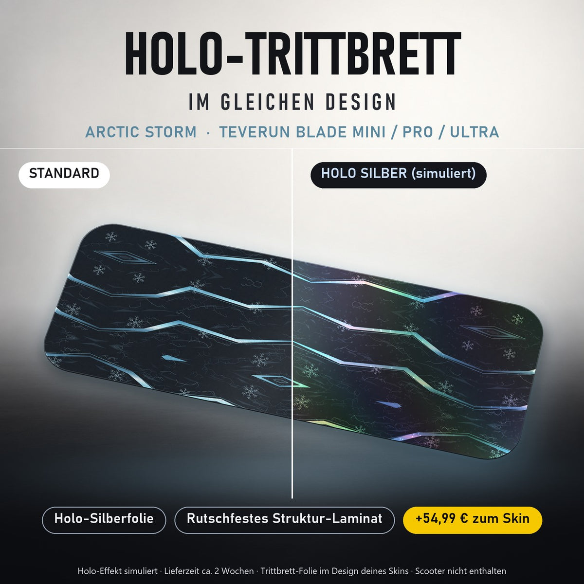 Holo-Trittbrett im gleichen Design – ARCTIC STORM für TEVERUN BLADE MINI / PRO / ULTRA, Holo-Effekt simuliert (+54,99 €)
