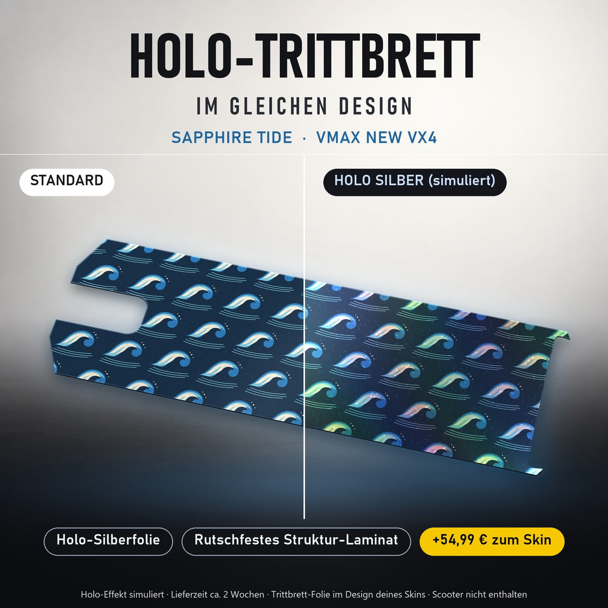 Holo-Trittbrett im gleichen Design – SAPPHIRE TIDE für VMAX NEW VX4, Holo-Effekt simuliert (+54,99 €)