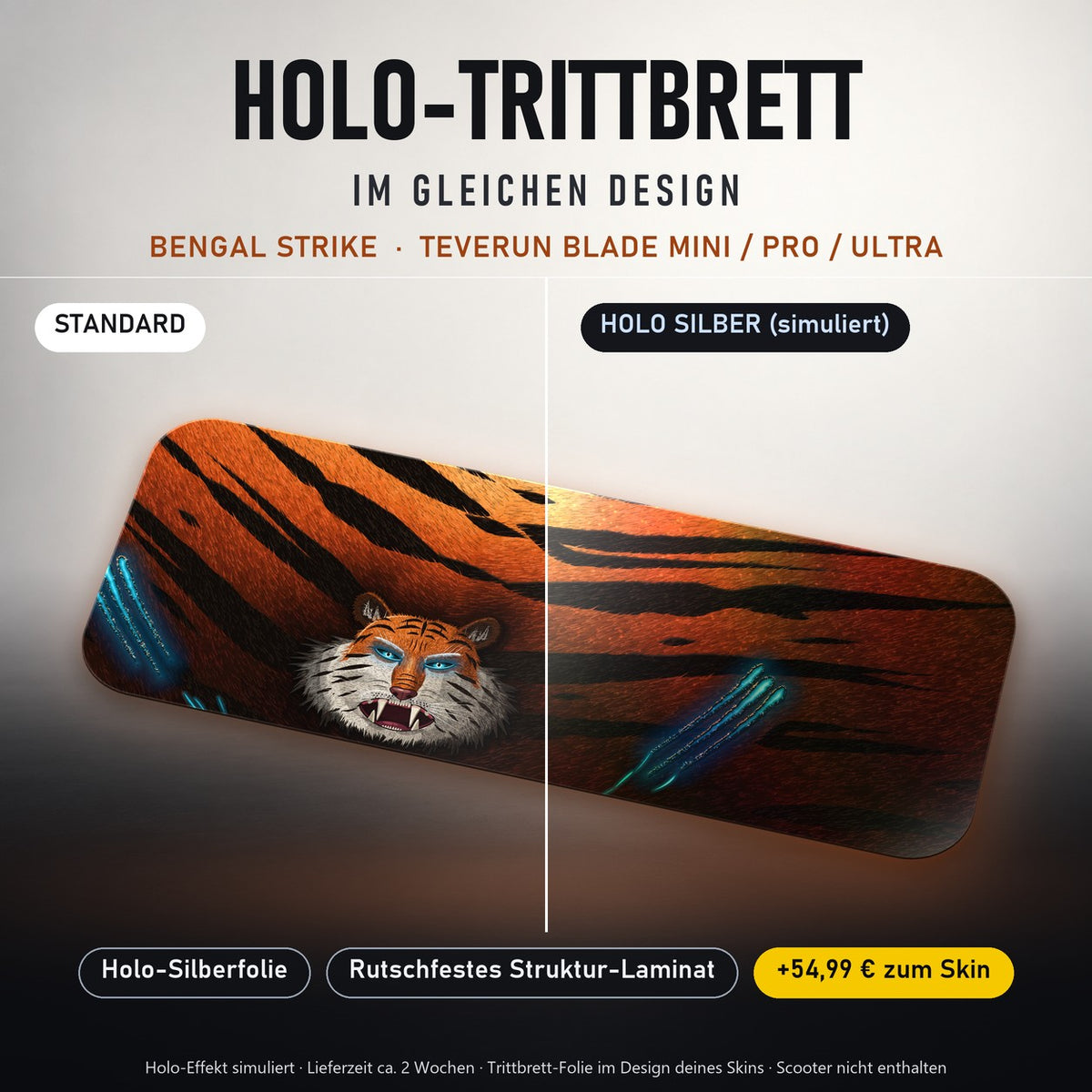 Holo-Trittbrett im gleichen Design – BENGAL STRIKE für TEVERUN BLADE MINI / PRO / ULTRA, Holo-Effekt simuliert (+54,99 €)