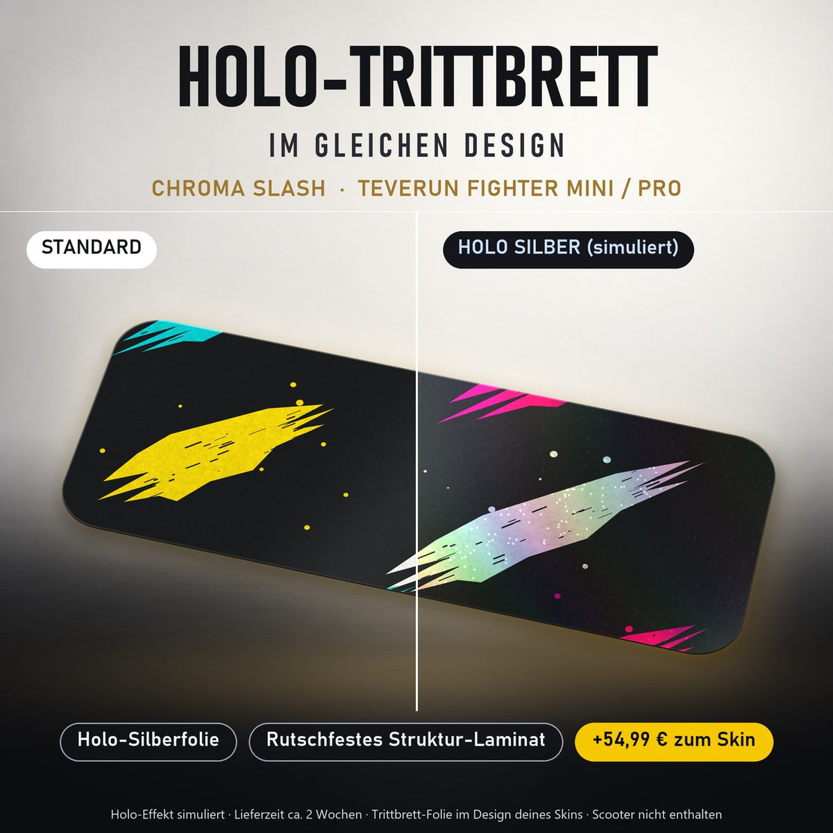 Holo-Trittbrett im gleichen Design – CHROMA SLASH für TEVERUN FIGHTER MINI / PRO, Holo-Effekt simuliert (+54,99 €)