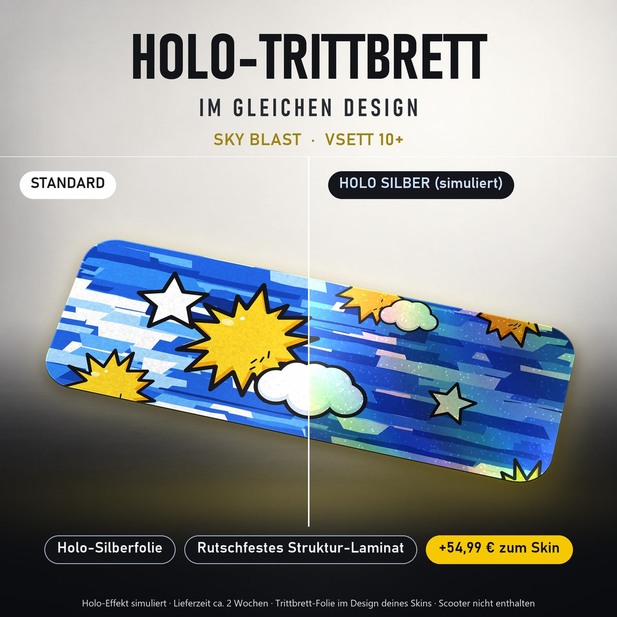 Holo-Trittbrett im gleichen Design – SKY BLAST für VSETT 10+, Holo-Effekt simuliert (+54,99 €)