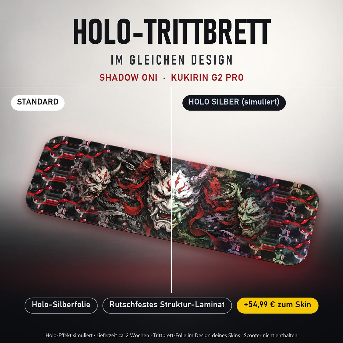 Holo-Trittbrett im gleichen Design – SHADOW ONI für KUKIRIN G2 PRO, Holo-Effekt simuliert (+54,99 €)