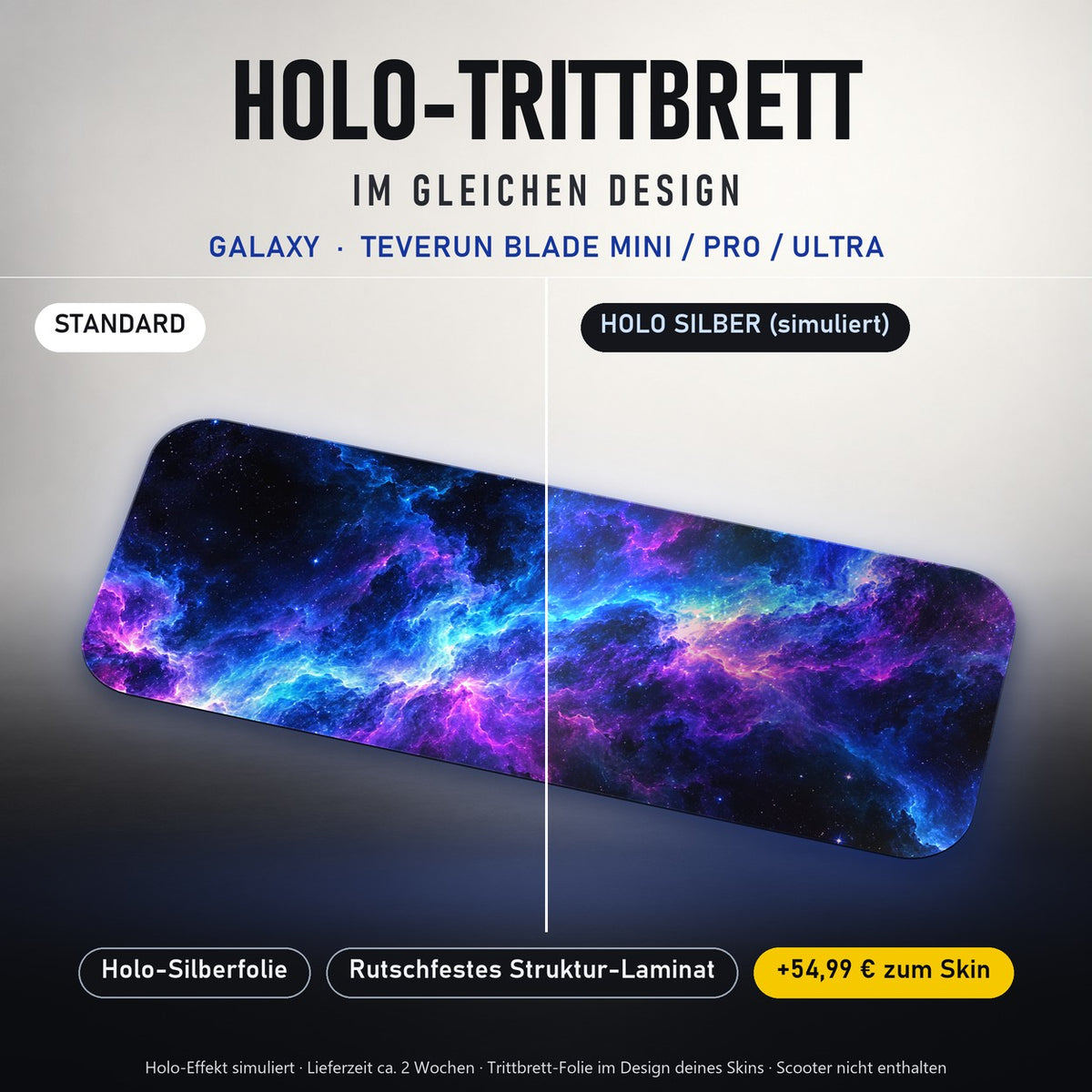 Holo-Trittbrett im gleichen Design – GALAXY für TEVERUN BLADE MINI / PRO / ULTRA, Holo-Effekt simuliert (+54,99 €)