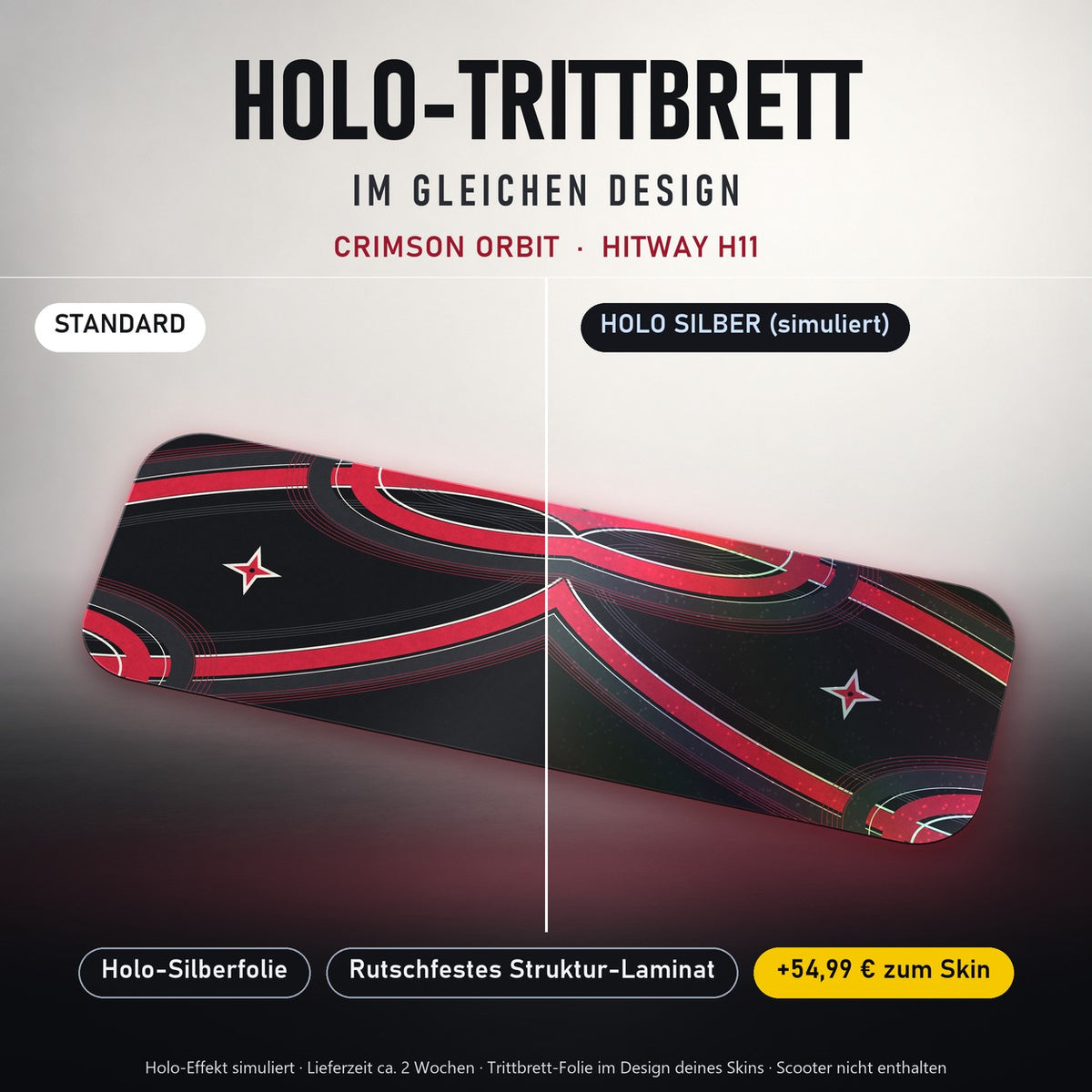 Holo-Trittbrett im gleichen Design – CRIMSON ORBIT für HITWAY H11, Holo-Effekt simuliert (+54,99 €)