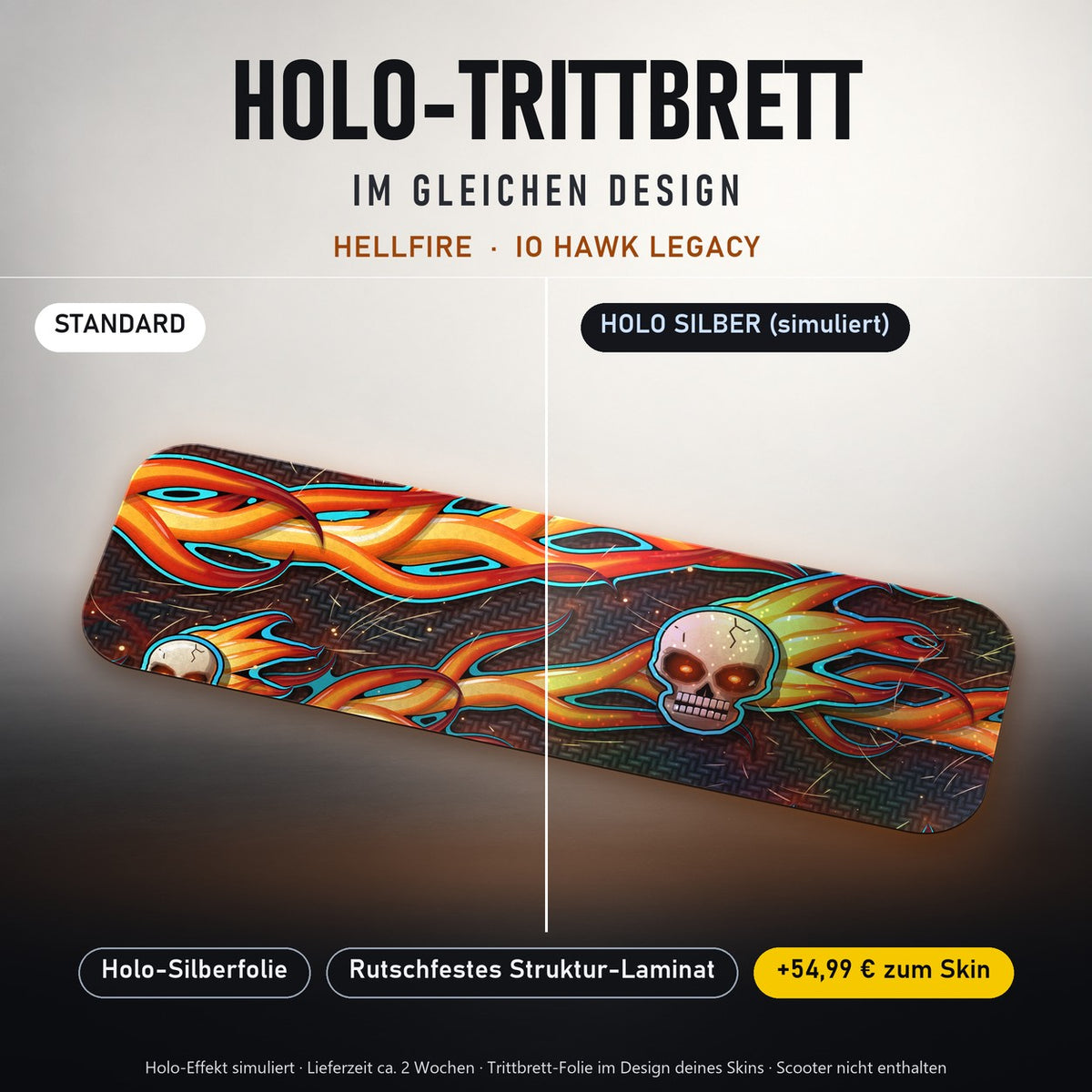 Holo-Trittbrett im gleichen Design – HELLFIRE für IO HAWK LEGACY, Holo-Effekt simuliert (+54,99 €)