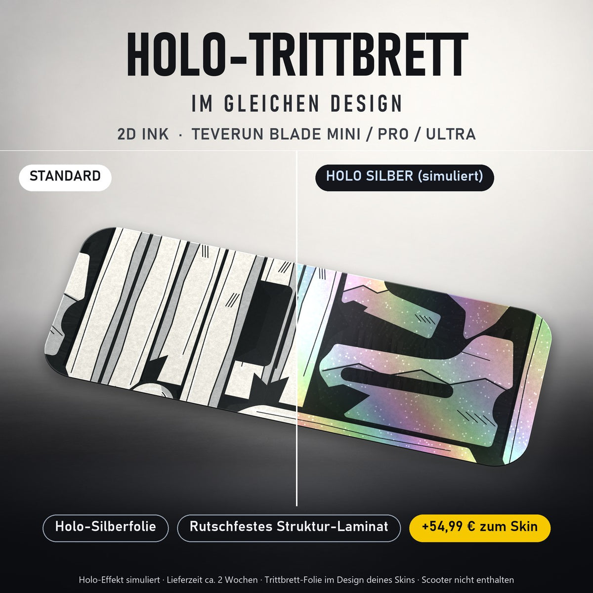Holo-Trittbrett im gleichen Design – 2D INK für TEVERUN BLADE MINI / PRO / ULTRA, Holo-Effekt simuliert (+54,99 €)