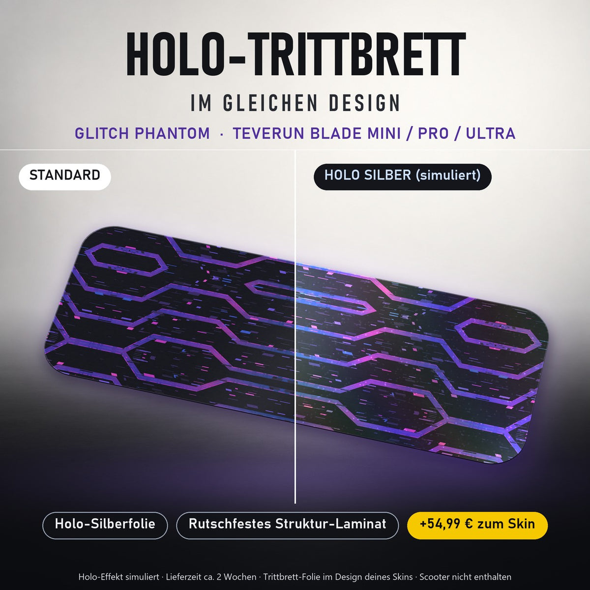 Holo-Trittbrett im gleichen Design – GLITCH PHANTOM für TEVERUN BLADE MINI / PRO / ULTRA, Holo-Effekt simuliert (+54,99 €)