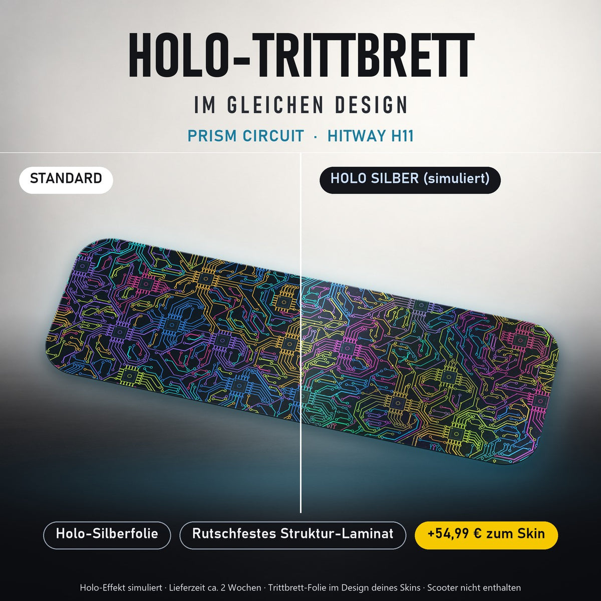 Holo-Trittbrett im gleichen Design – PRISM CIRCUIT für HITWAY H11, Holo-Effekt simuliert (+54,99 €)