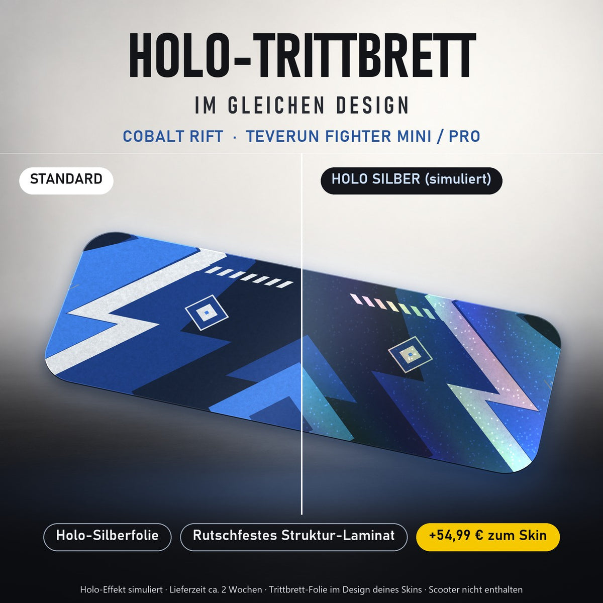 Holo-Trittbrett im gleichen Design – COBALT RIFT für TEVERUN FIGHTER MINI / PRO, Holo-Effekt simuliert (+54,99 €)