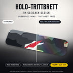 Holo-Trittbrett im gleichen Design – URBAN RED CAMO für TRITTBRETT FRITZ, Holo-Effekt simuliert (+54,99 €)