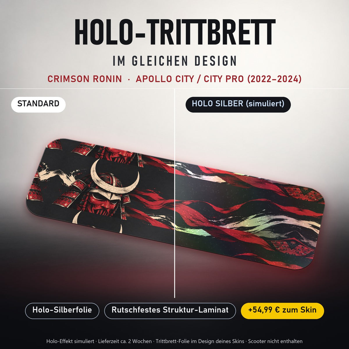 Holo-Trittbrett im gleichen Design – CRIMSON RONIN für APOLLO CITY / CITY PRO (2022–2024), Holo-Effekt simuliert (+54,99 €)