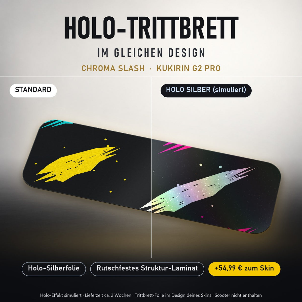 Holo-Trittbrett im gleichen Design – CHROMA SLASH für KUKIRIN G2 PRO, Holo-Effekt simuliert (+54,99 €)