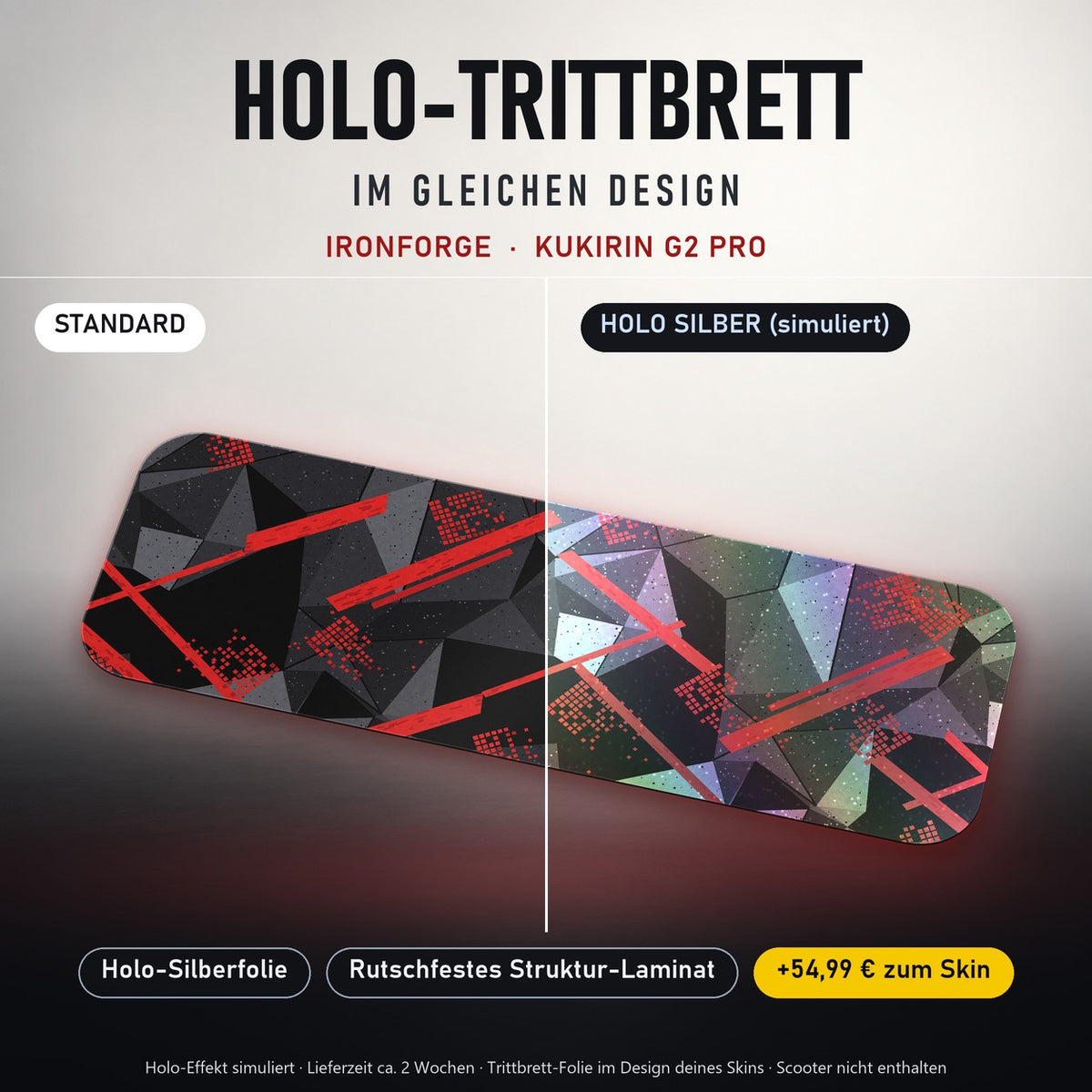 Holo-Trittbrett im gleichen Design – IRONFORGE für KUKIRIN G2 PRO, Holo-Effekt simuliert (+54,99 €)