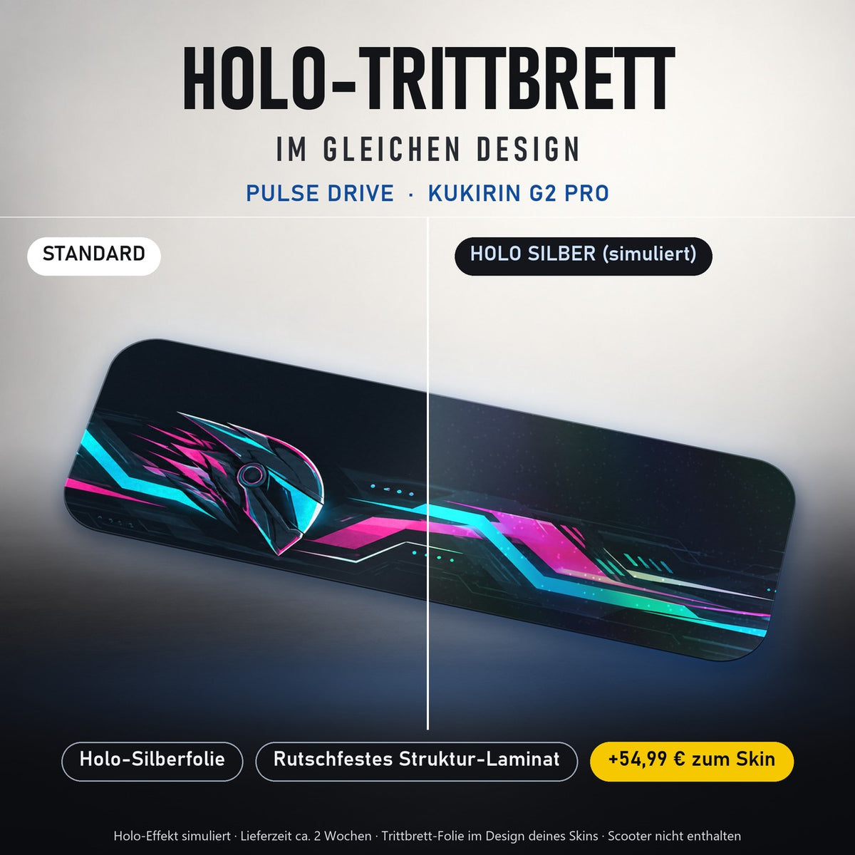 Holo-Trittbrett im gleichen Design – PULSE DRIVE für KUKIRIN G2 PRO, Holo-Effekt simuliert (+54,99 €)