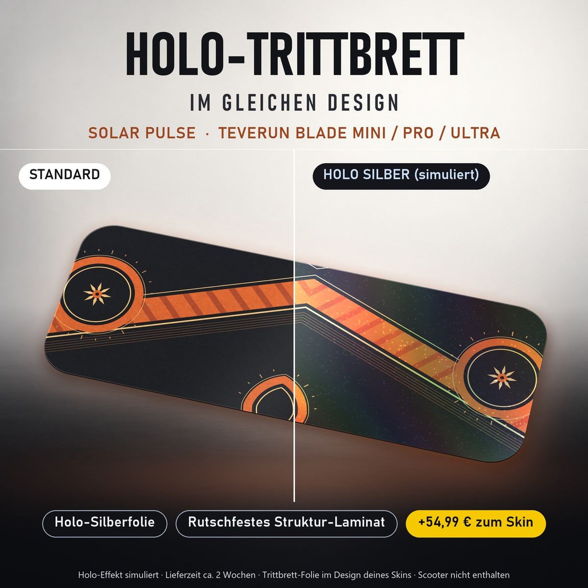 Holo-Trittbrett im gleichen Design – SOLAR PULSE für TEVERUN BLADE MINI / PRO / ULTRA, Holo-Effekt simuliert (+54,99 €)