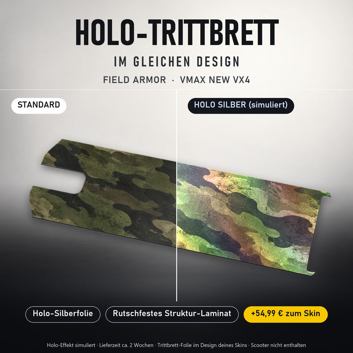 Holo-Trittbrett im gleichen Design – FIELD ARMOR für VMAX NEW VX4, Holo-Effekt simuliert (+54,99 €)