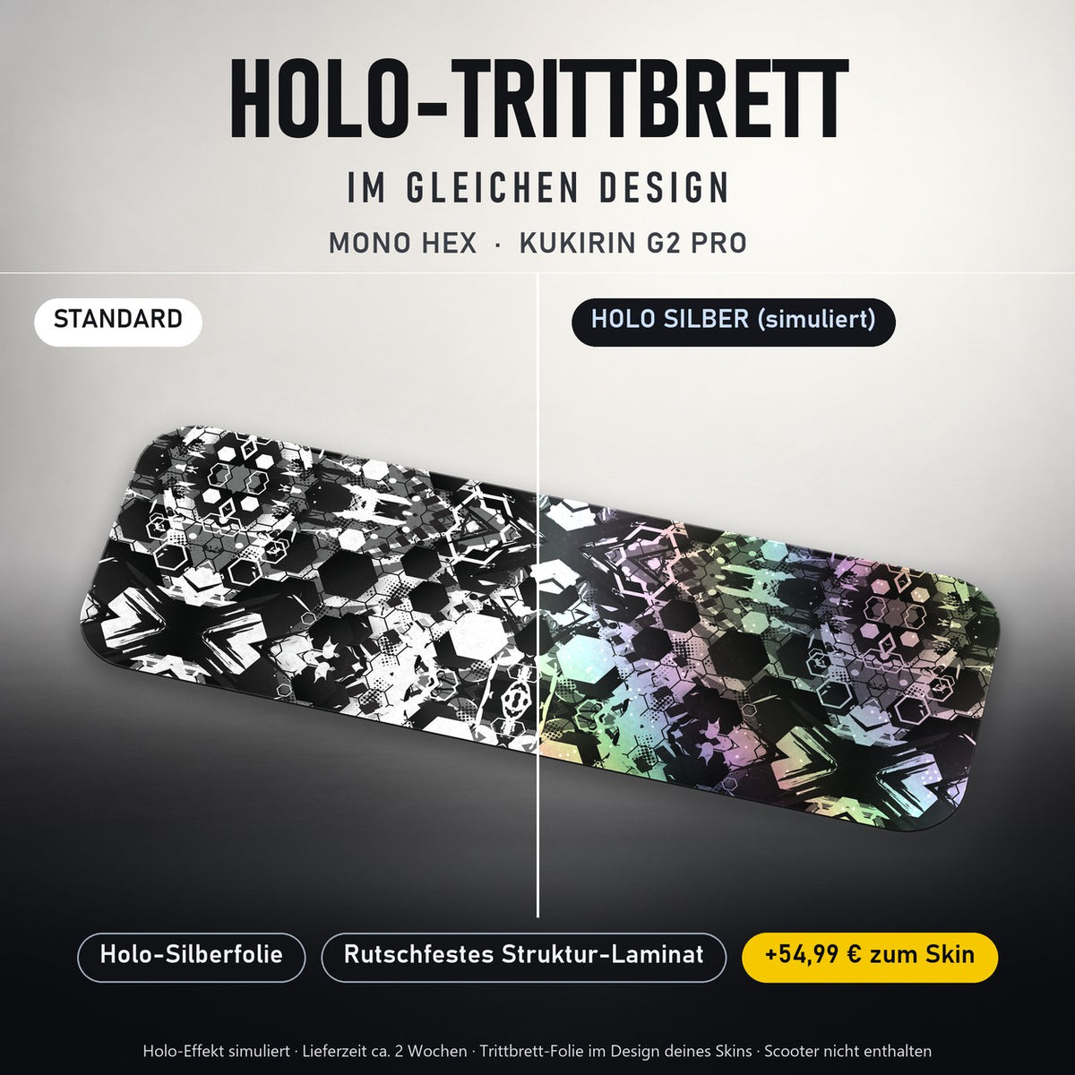 Holo-Trittbrett im gleichen Design – MONO HEX für KUKIRIN G2 PRO, Holo-Effekt simuliert (+54,99 €)