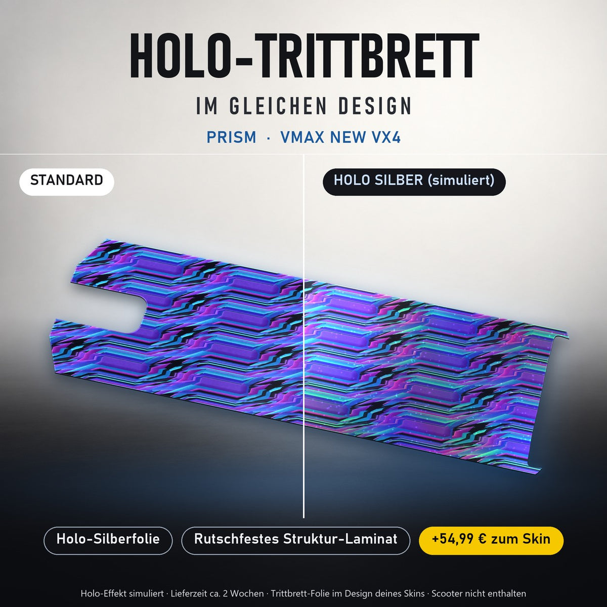 Holo-Trittbrett im gleichen Design – PRISM für VMAX NEW VX4, Holo-Effekt simuliert (+54,99 €)