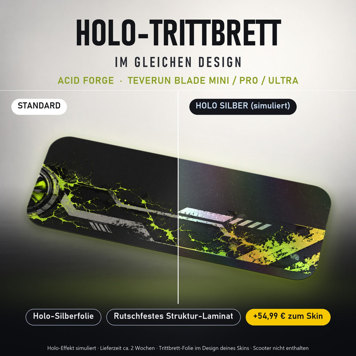 Holo-Trittbrett im gleichen Design – ACID FORGE für TEVERUN BLADE MINI / PRO / ULTRA, Holo-Effekt simuliert (+54,99 €)