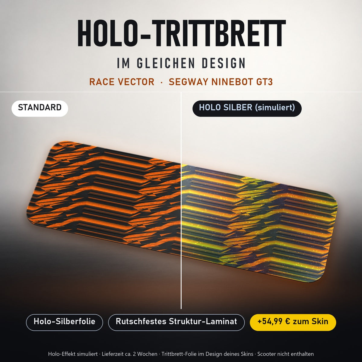 Holo-Trittbrett im gleichen Design – RACE VECTOR für SEGWAY NINEBOT GT3, Holo-Effekt simuliert (+54,99 €)