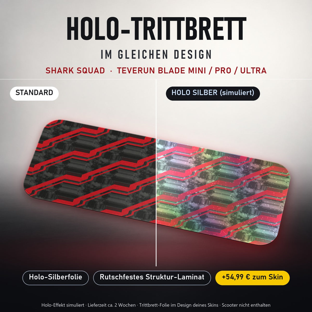 Holo-Trittbrett im gleichen Design – SHARK SQUAD für TEVERUN BLADE MINI / PRO / ULTRA, Holo-Effekt simuliert (+54,99 €)