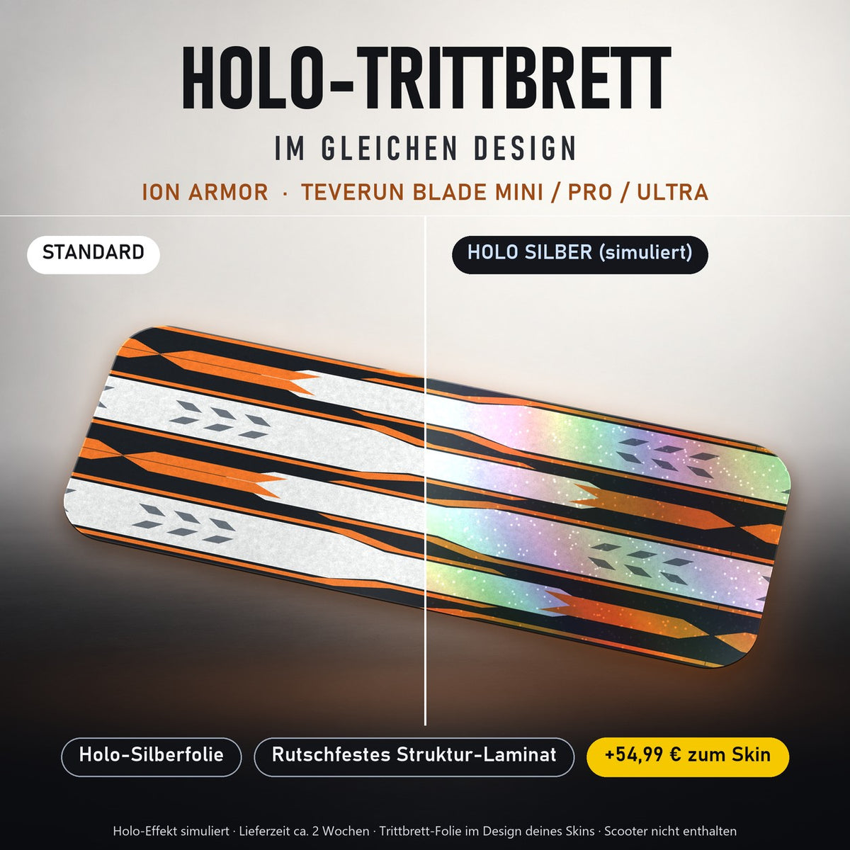 Holo-Trittbrett im gleichen Design – ION ARMOR für TEVERUN BLADE MINI / PRO / ULTRA, Holo-Effekt simuliert (+54,99 €)