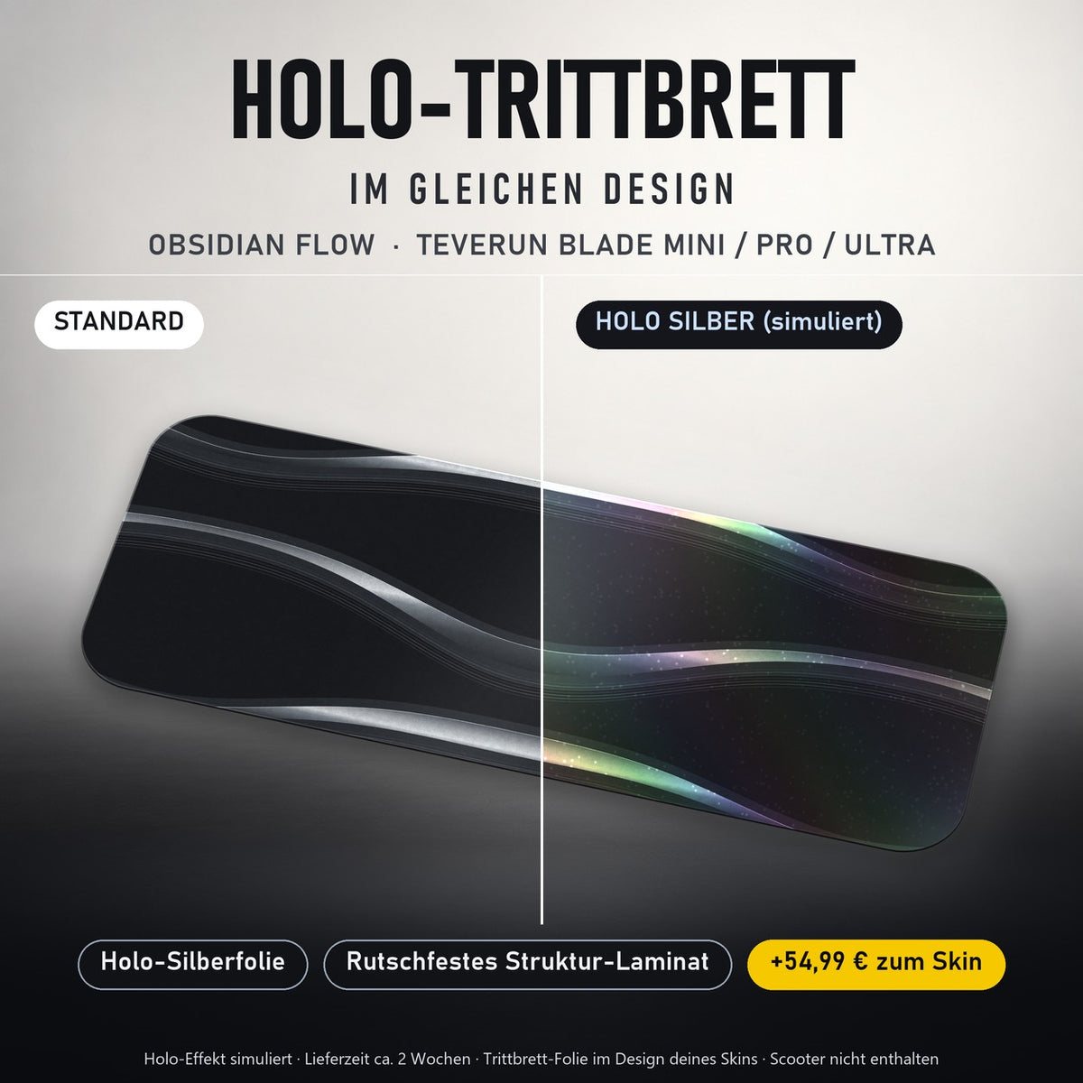 Holo-Trittbrett im gleichen Design – OBSIDIAN FLOW für TEVERUN BLADE MINI / PRO / ULTRA, Holo-Effekt simuliert (+54,99 €)
