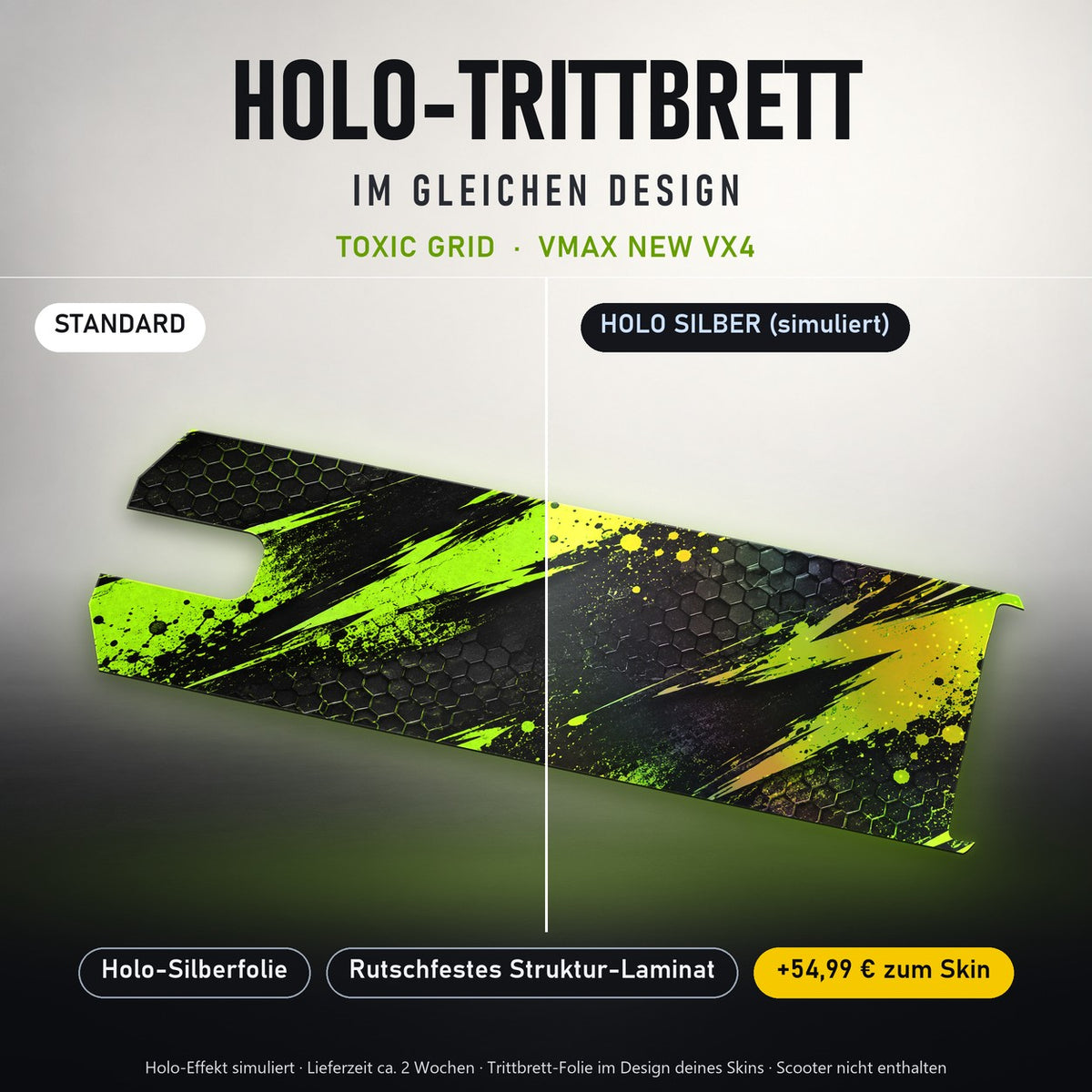 Holo-Trittbrett im gleichen Design – TOXIC GRID für VMAX NEW VX4, Holo-Effekt simuliert (+54,99 €)