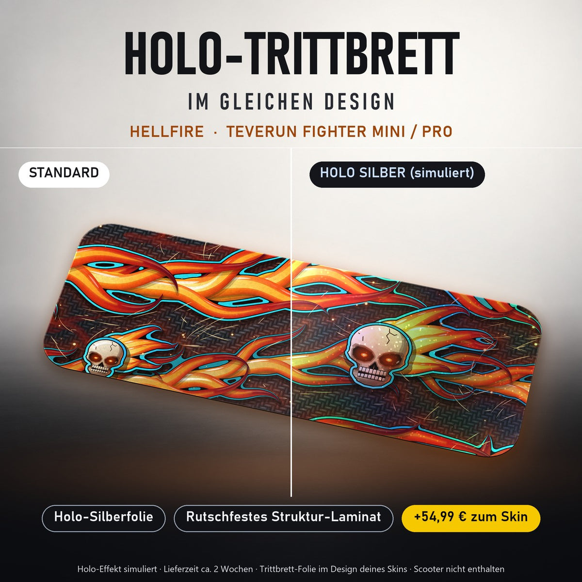 Holo-Trittbrett im gleichen Design – HELLFIRE für TEVERUN FIGHTER MINI / PRO, Holo-Effekt simuliert (+54,99 €)