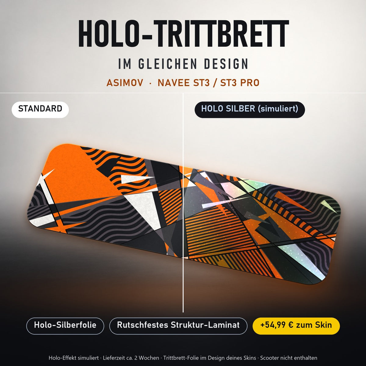 Holo-Trittbrett im gleichen Design – ASIMOV für NAVEE ST3 / ST3 PRO, Holo-Effekt simuliert (+54,99 €)