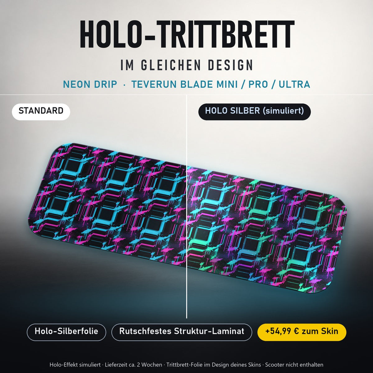 Holo-Trittbrett im gleichen Design – NEON DRIP für TEVERUN BLADE MINI / PRO / ULTRA, Holo-Effekt simuliert (+54,99 €)