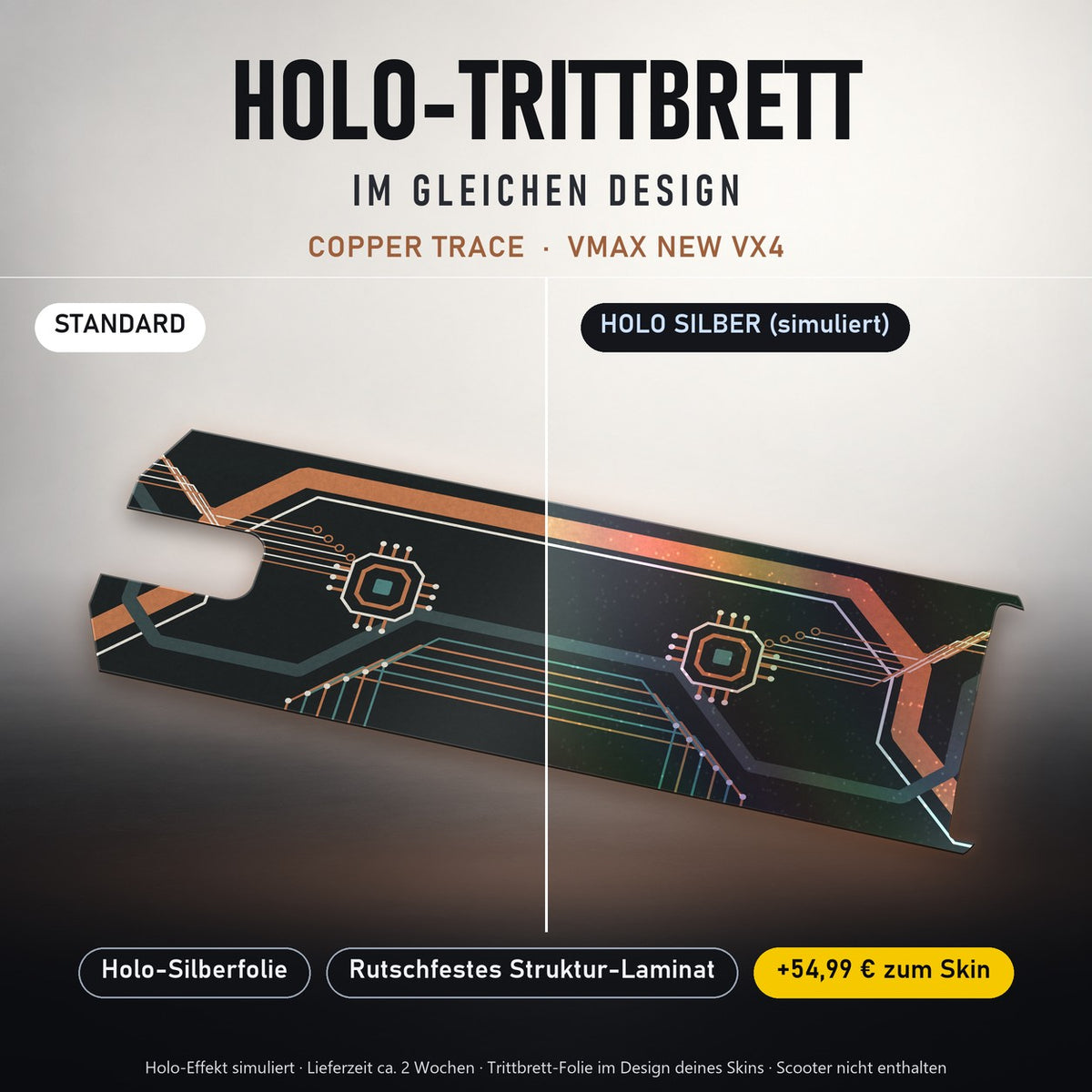 Holo-Trittbrett im gleichen Design – COPPER TRACE für VMAX NEW VX4, Holo-Effekt simuliert (+54,99 €)