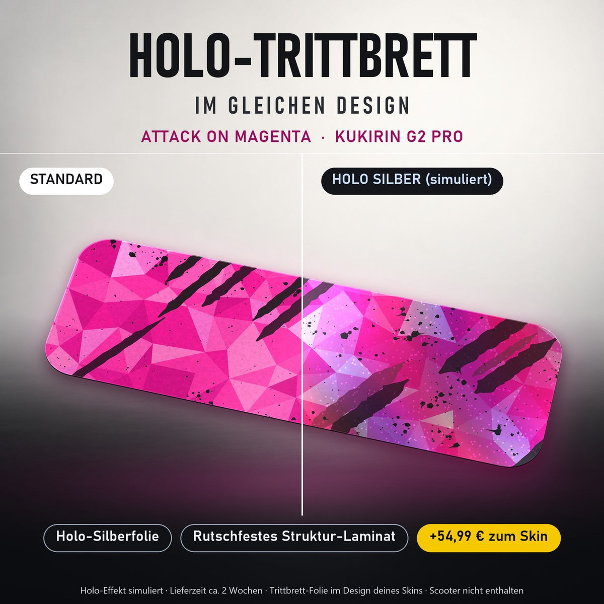 Holo-Trittbrett im gleichen Design – ATTACK ON MAGENTA für KUKIRIN G2 PRO, Holo-Effekt simuliert (+54,99 €)