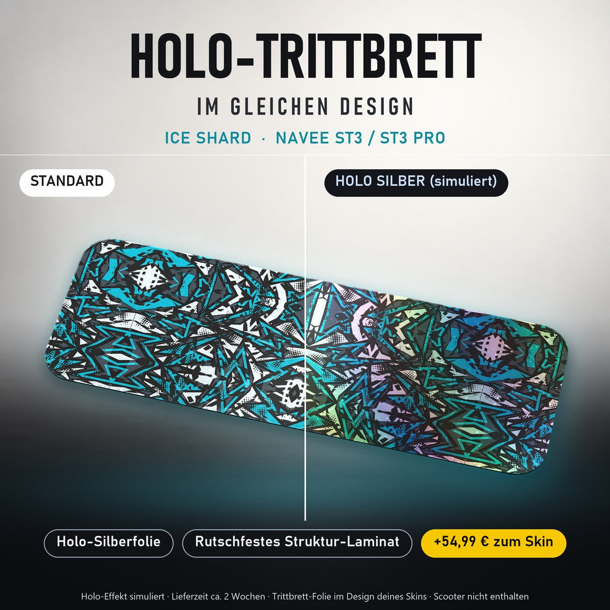 Holo-Trittbrett im gleichen Design – ICE SHARD für NAVEE ST3 / ST3 PRO, Holo-Effekt simuliert (+54,99 €)