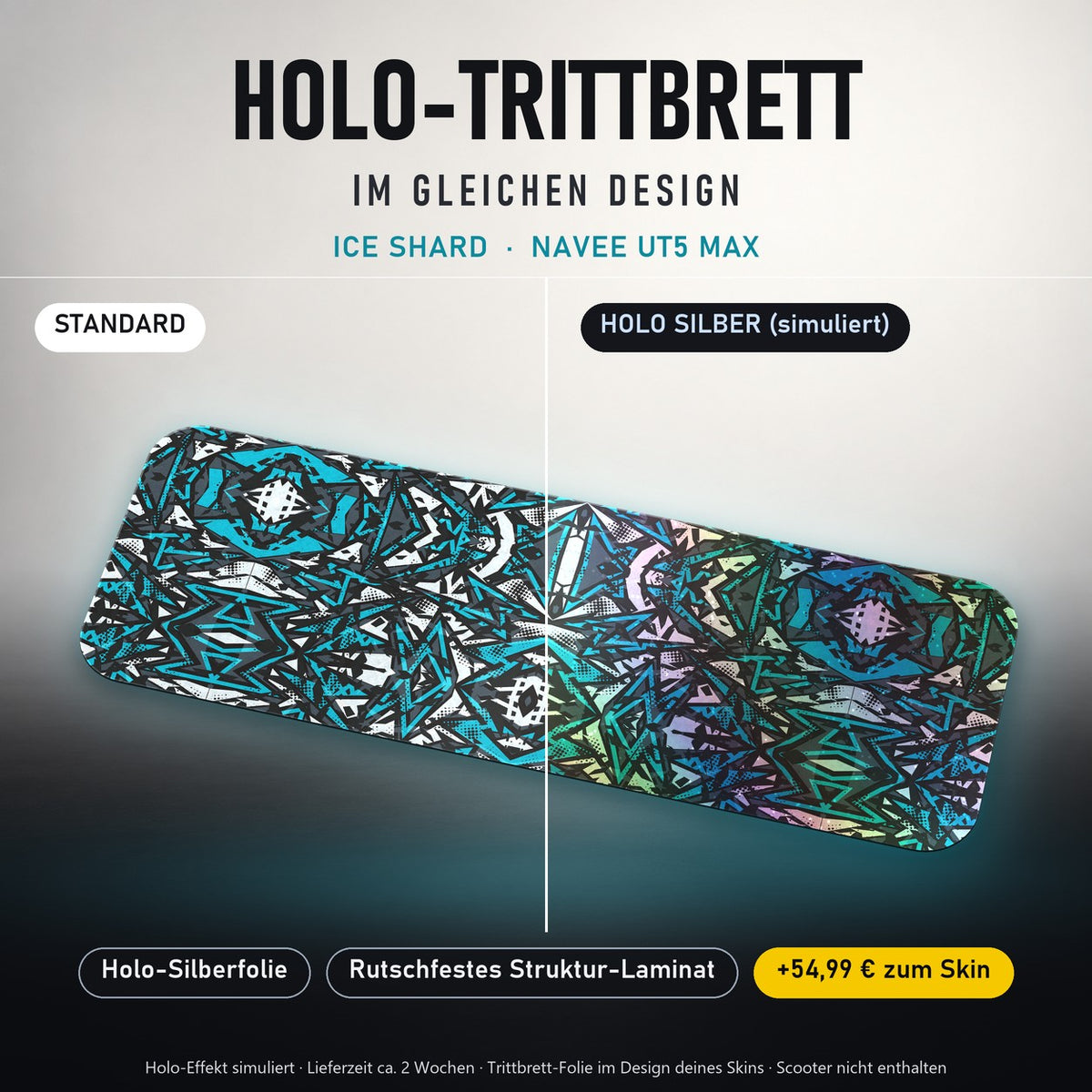 Holo-Trittbrett im gleichen Design – ICE SHARD für NAVEE UT5 MAX, Holo-Effekt simuliert (+54,99 €)