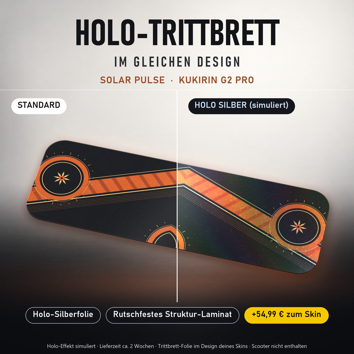 Holo-Trittbrett im gleichen Design – SOLAR PULSE für KUKIRIN G2 PRO, Holo-Effekt simuliert (+54,99 €)