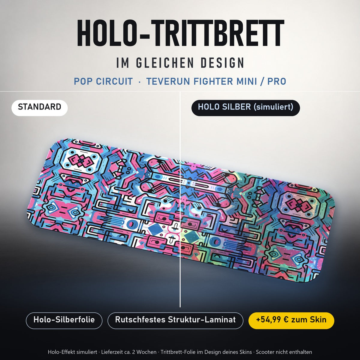 Holo-Trittbrett im gleichen Design – POP CIRCUIT für TEVERUN FIGHTER MINI / PRO, Holo-Effekt simuliert (+54,99 €)