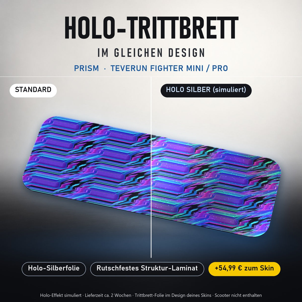 Holo-Trittbrett im gleichen Design – PRISM für TEVERUN FIGHTER MINI / PRO, Holo-Effekt simuliert (+54,99 €)