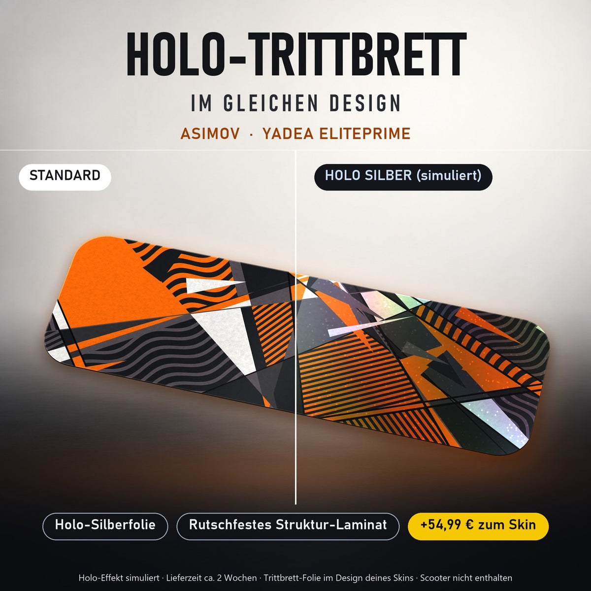 Holo-Trittbrett im gleichen Design – ASIMOV für YADEA ELITEPRIME, Holo-Effekt simuliert (+54,99 €)
