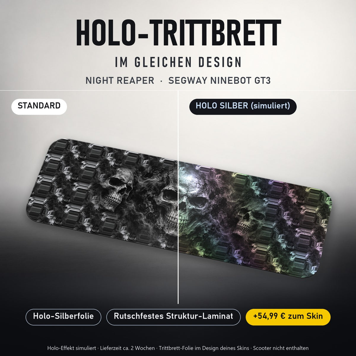 Holo-Trittbrett im gleichen Design – NIGHT REAPER für SEGWAY NINEBOT GT3, Holo-Effekt simuliert (+54,99 €)