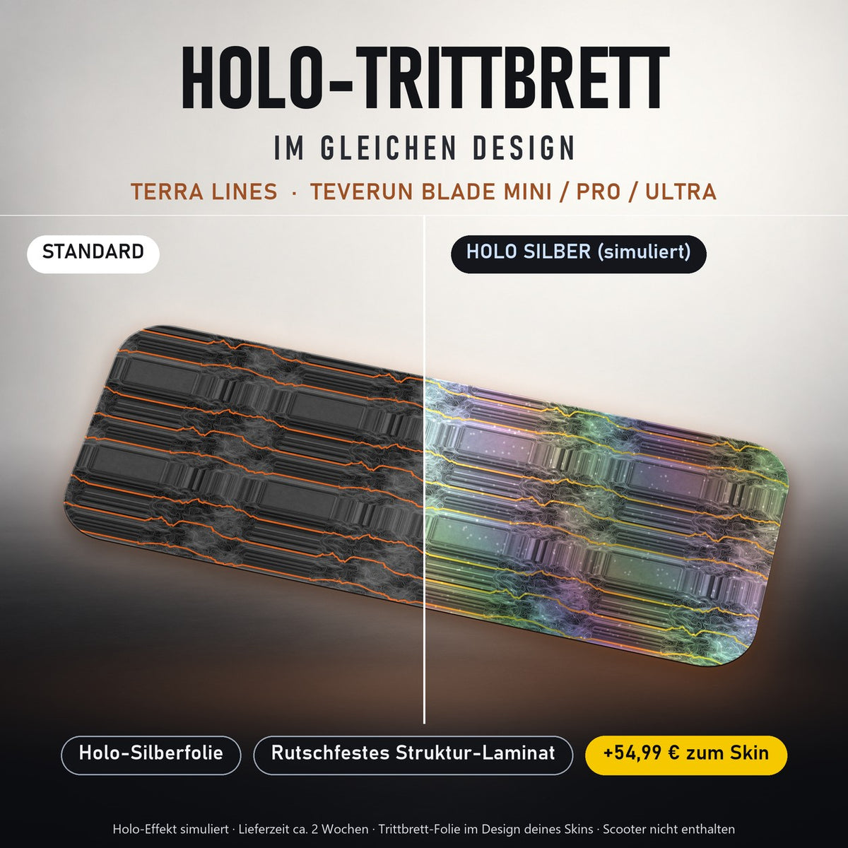 Holo-Trittbrett im gleichen Design – TERRA LINES für TEVERUN BLADE MINI / PRO / ULTRA, Holo-Effekt simuliert (+54,99 €)