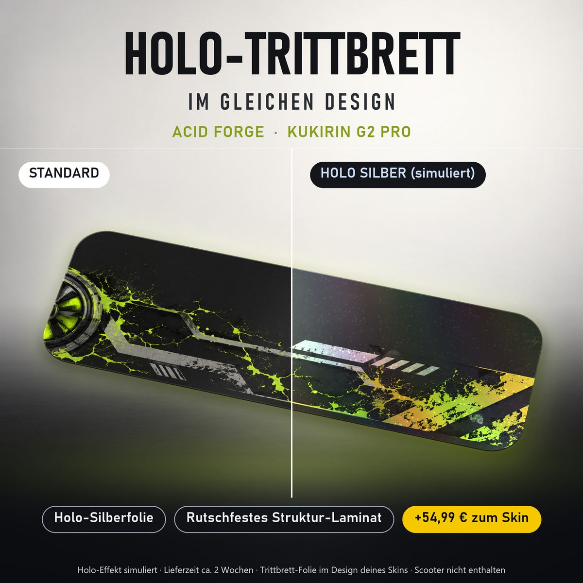 Holo-Trittbrett im gleichen Design – ACID FORGE für KUKIRIN G2 PRO, Holo-Effekt simuliert (+54,99 €)