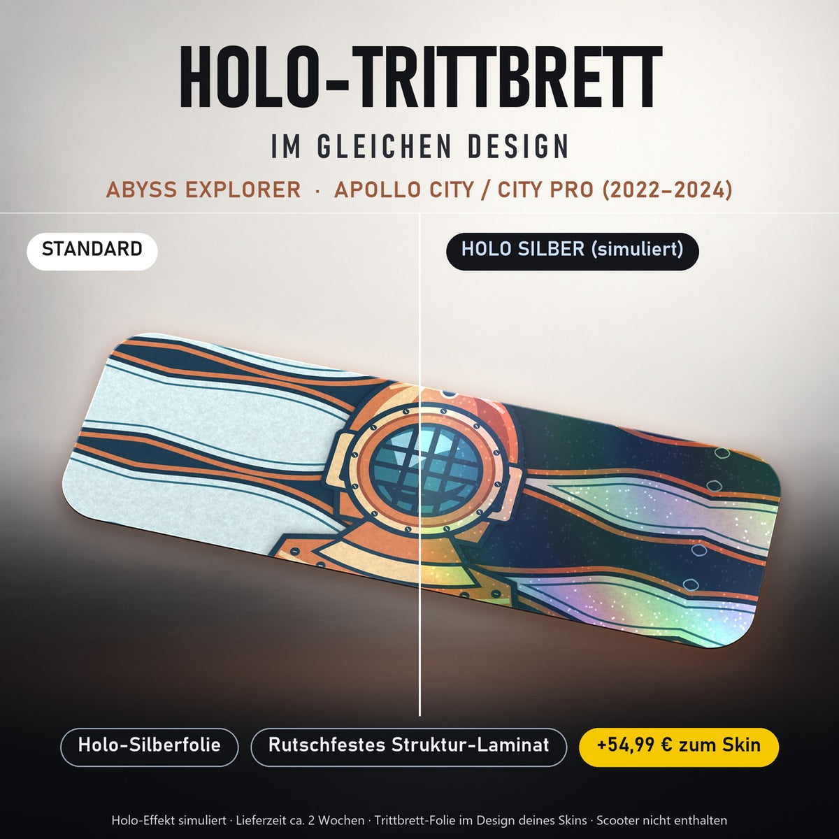 Holo-Trittbrett im gleichen Design – ABYSS EXPLORER für APOLLO CITY / CITY PRO (2022–2024), Holo-Effekt simuliert (+54,99 €)